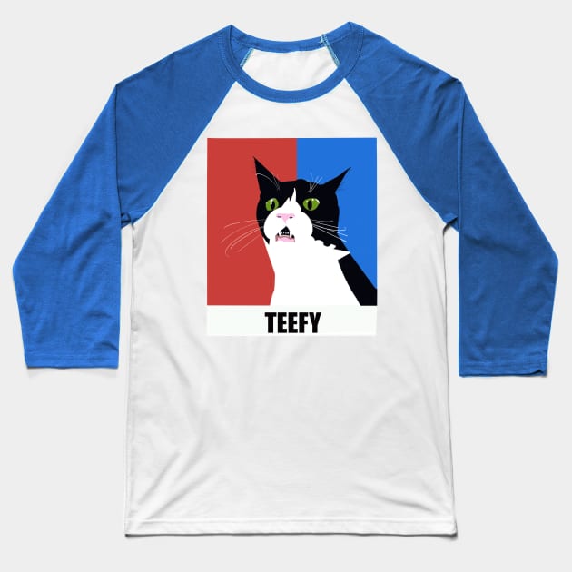 Teefy Cat Baseball T-Shirt by TAP4242